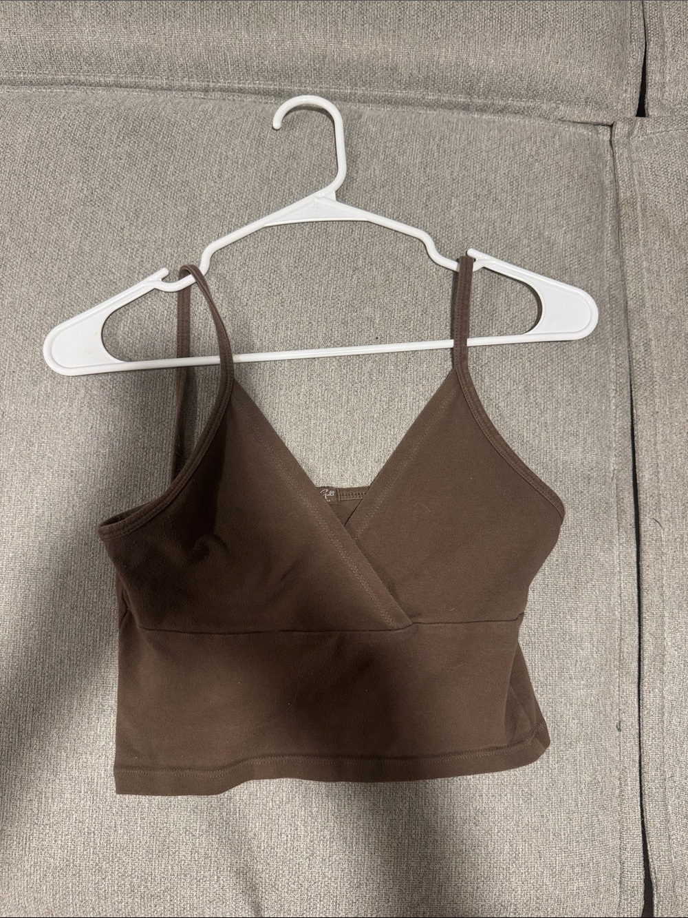 Brandy Melville Brown Cropped Wrap Tank Top